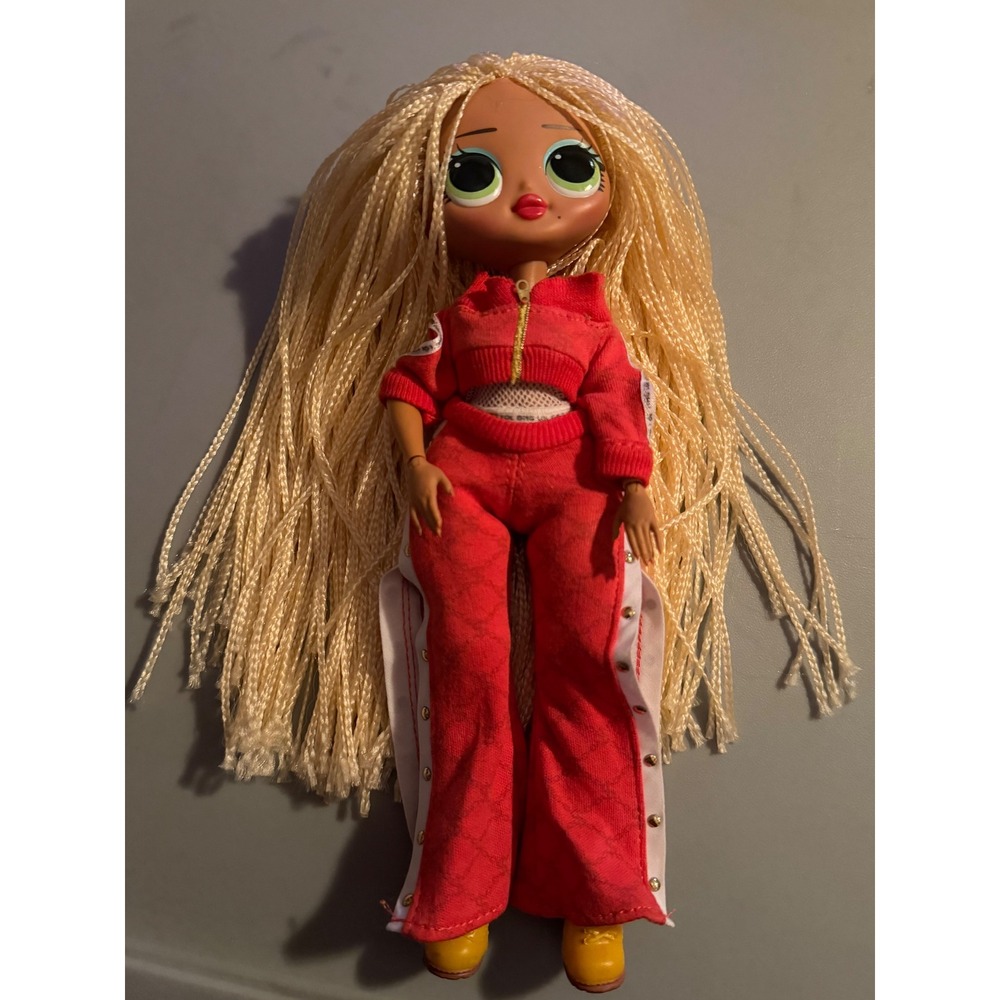 LOL Surprise OMG Swag Fashion Doll Blonde Braids Red Tracksuit Outfit